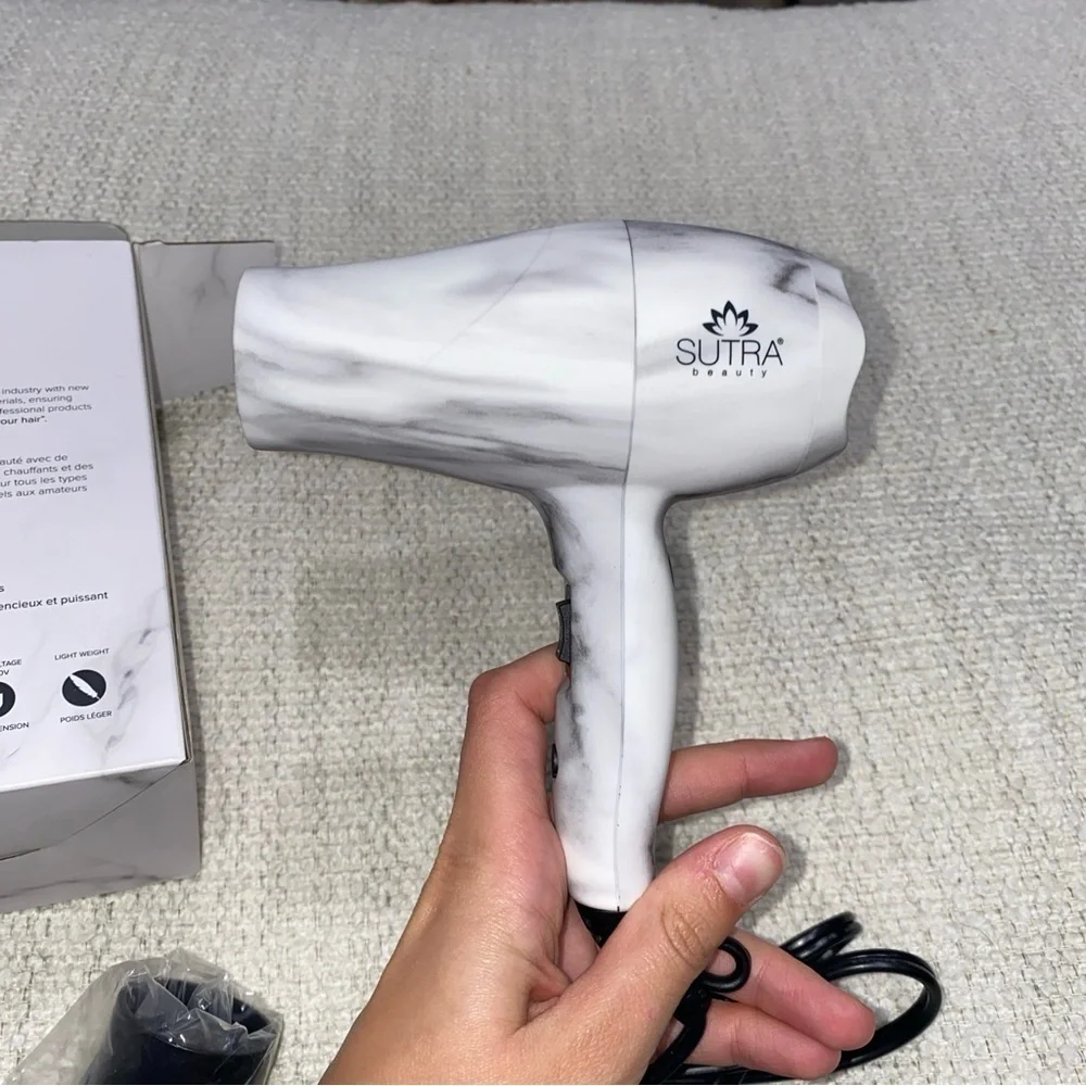 SUTRA Beauty Marble Travel Size Blow Dryer 1000 Watt 2 Speed Lightweight
